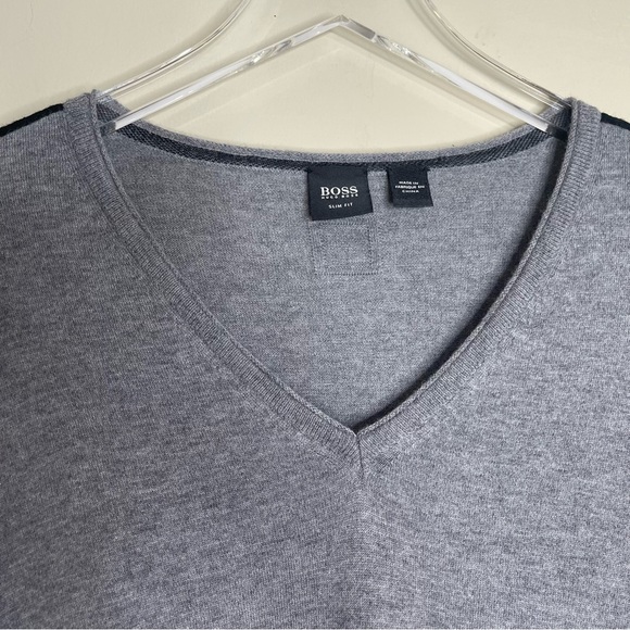 Hugo boss grey v neck sweater - Picture 4 of 10